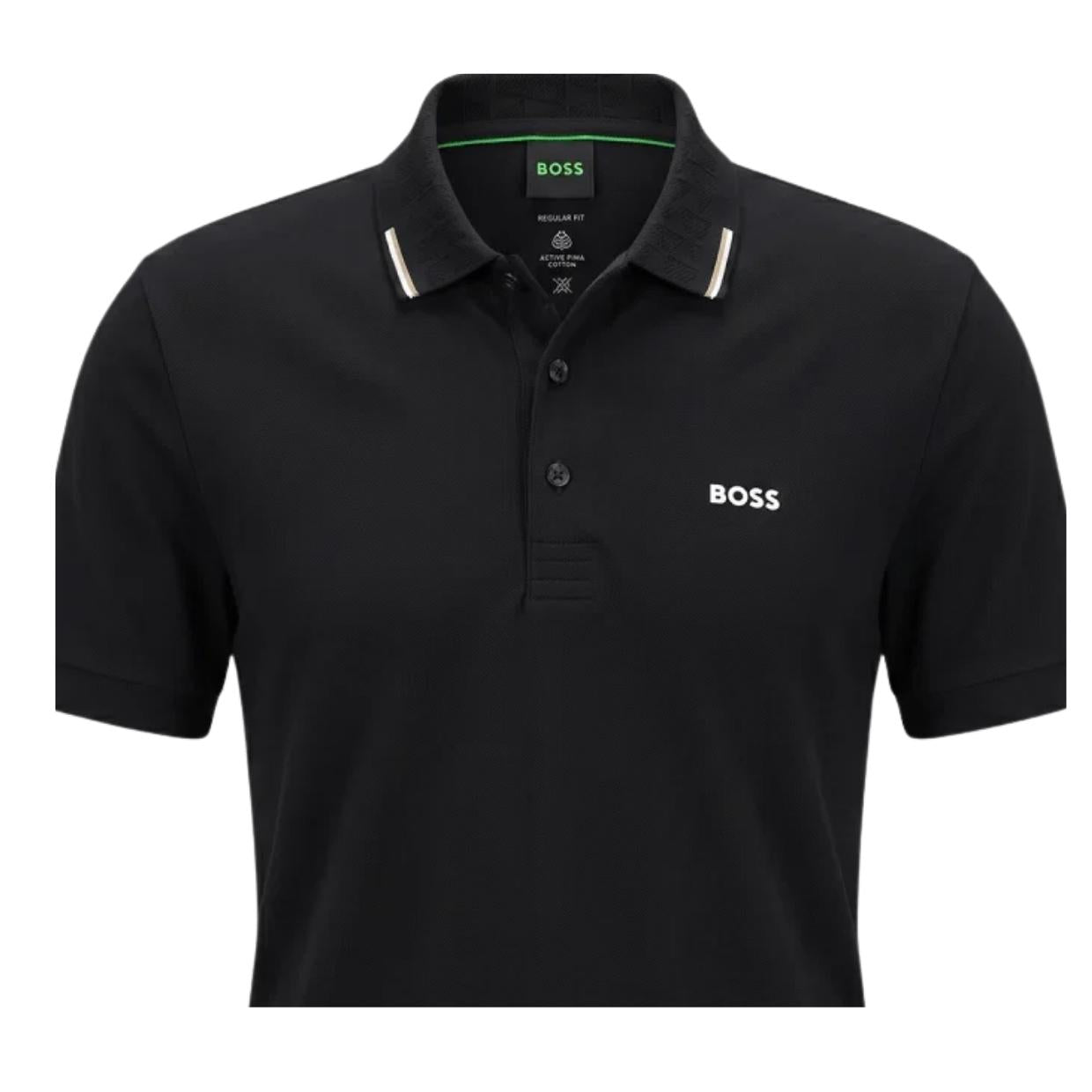 BOSS Regular Fit Swing Paddy Black Polo Shirt