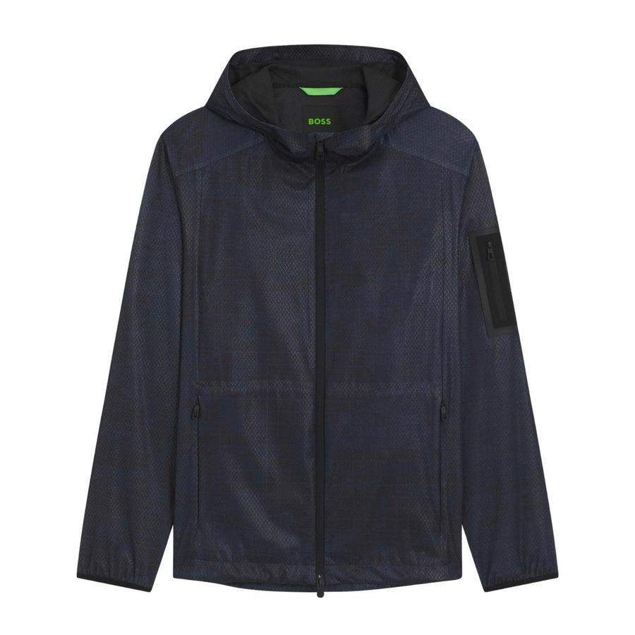 BOSS OW Jump Lightweight Navy Active Hooded Parka Jacket