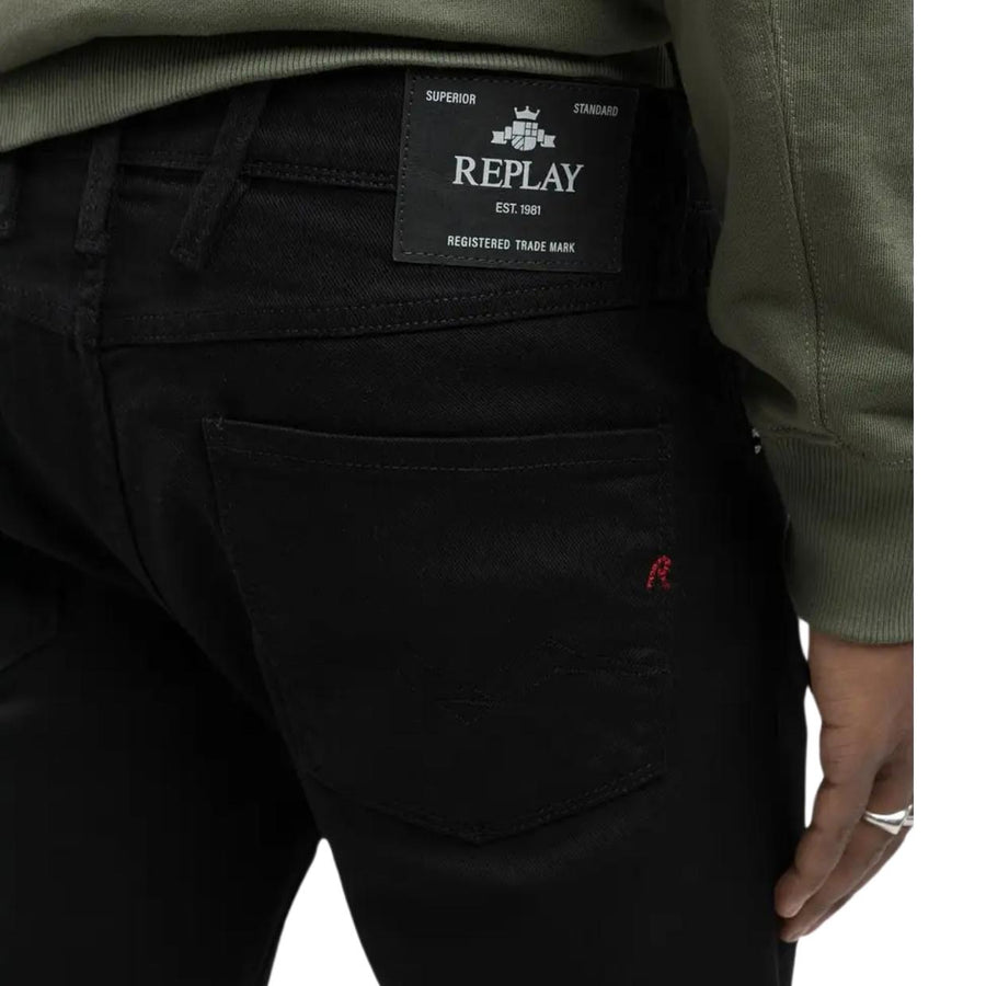 Replay Anbass Black Slim Fit Denim Jeans