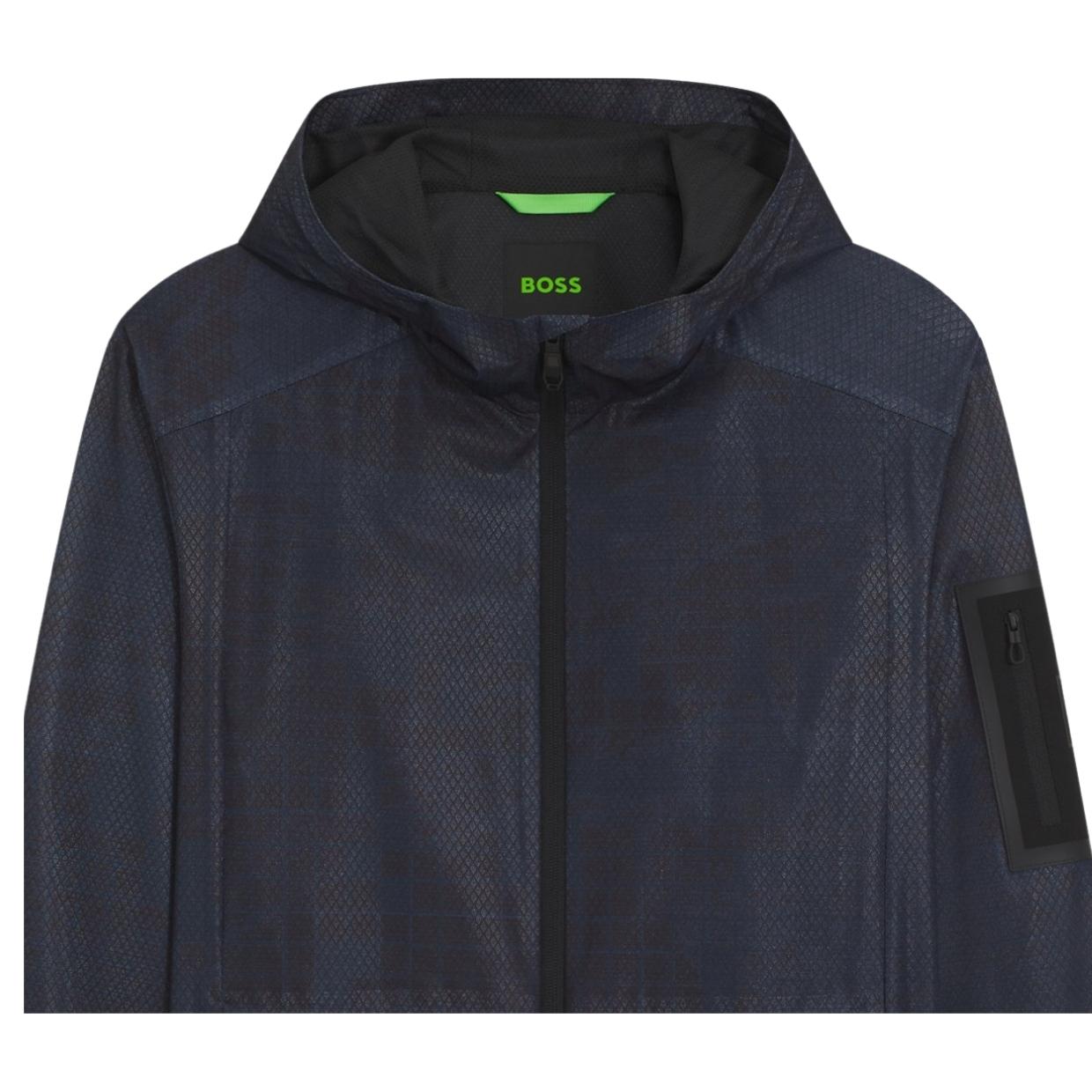 BOSS OW Jump Lightweight Navy Active Hooded Parka Jacket