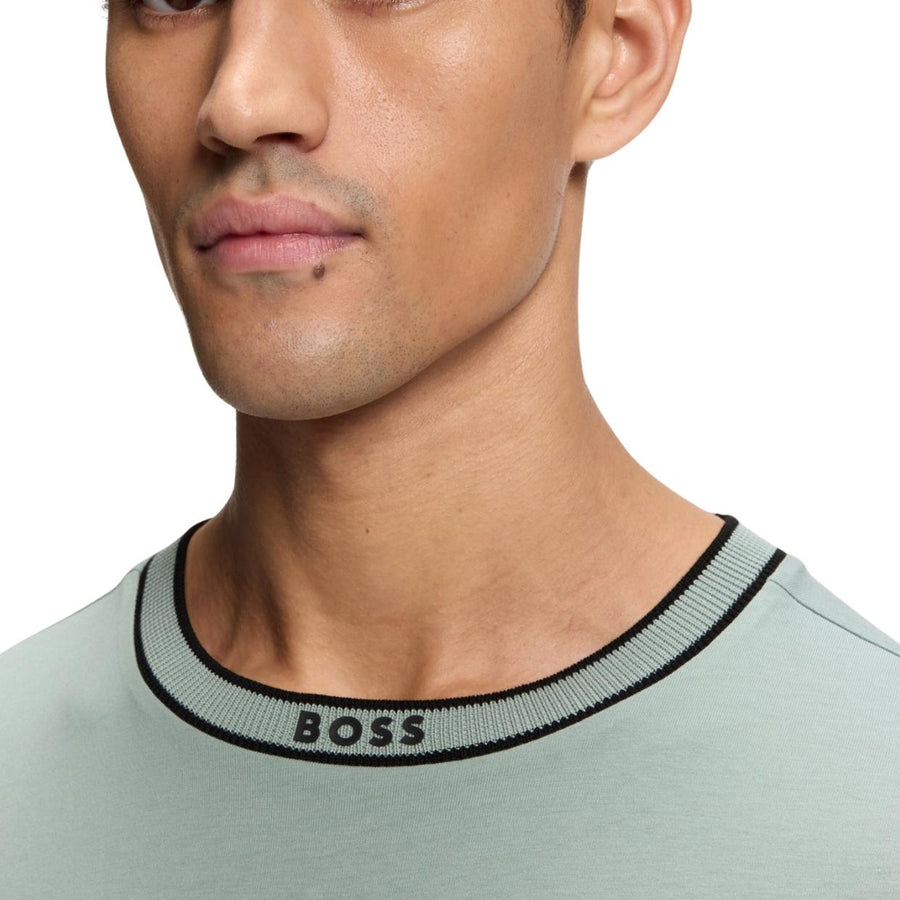 BOSS Logo Crew Neck Light Green T-Shirt