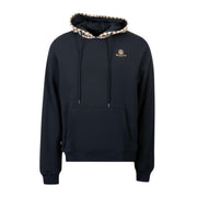 Aquascutum Active Club Check Navy Fleece Hoodie