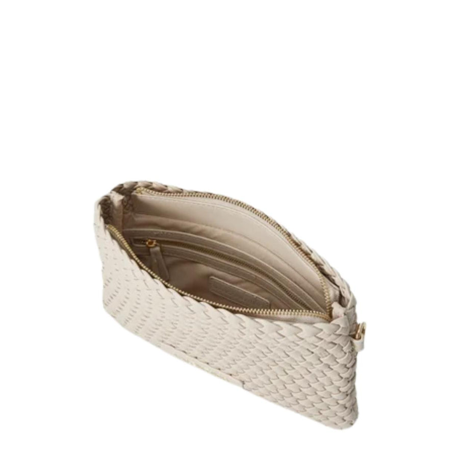 Valentino Bags Shantel Woven Ecru Clutch Crossbody Bag