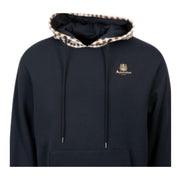 Aquascutum Active Club Check Navy Fleece Hoodie