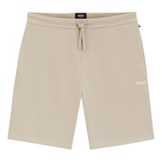 BOSS Embroidered Logo Cotton-Blend Waffle Light Beige Shorts