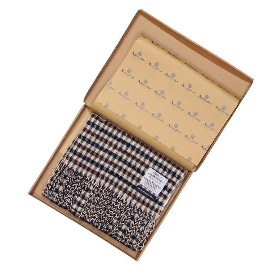 Aquascutum Club Check Water-Repellent Merino Wool Scarf