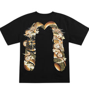 EVISU Printed Flying Dragon Daicock Black T-Shirt