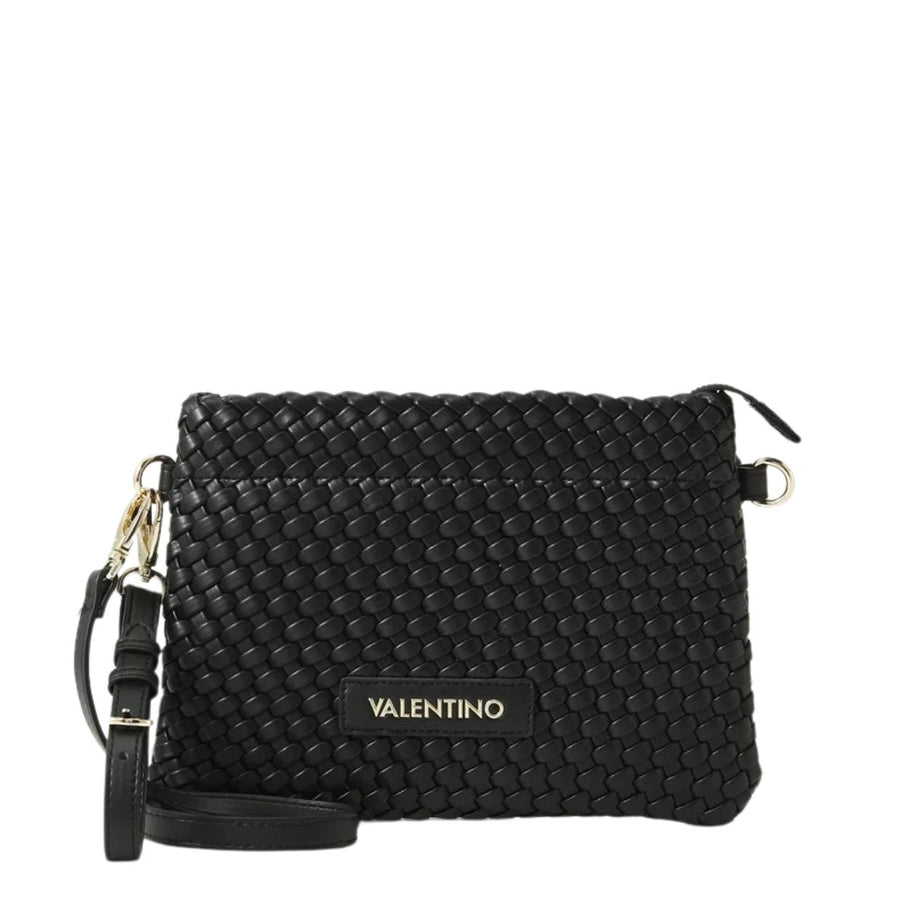 Valentino Bags Shantel Woven Black Clutch Crossbody Bag
