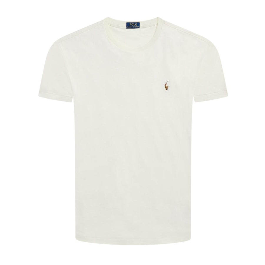 Polo Ralph Lauren Embroidered Logo Pale Cream T-Shirt