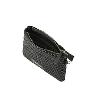 Valentino Bags Shantel Woven Black Clutch Crossbody Bag