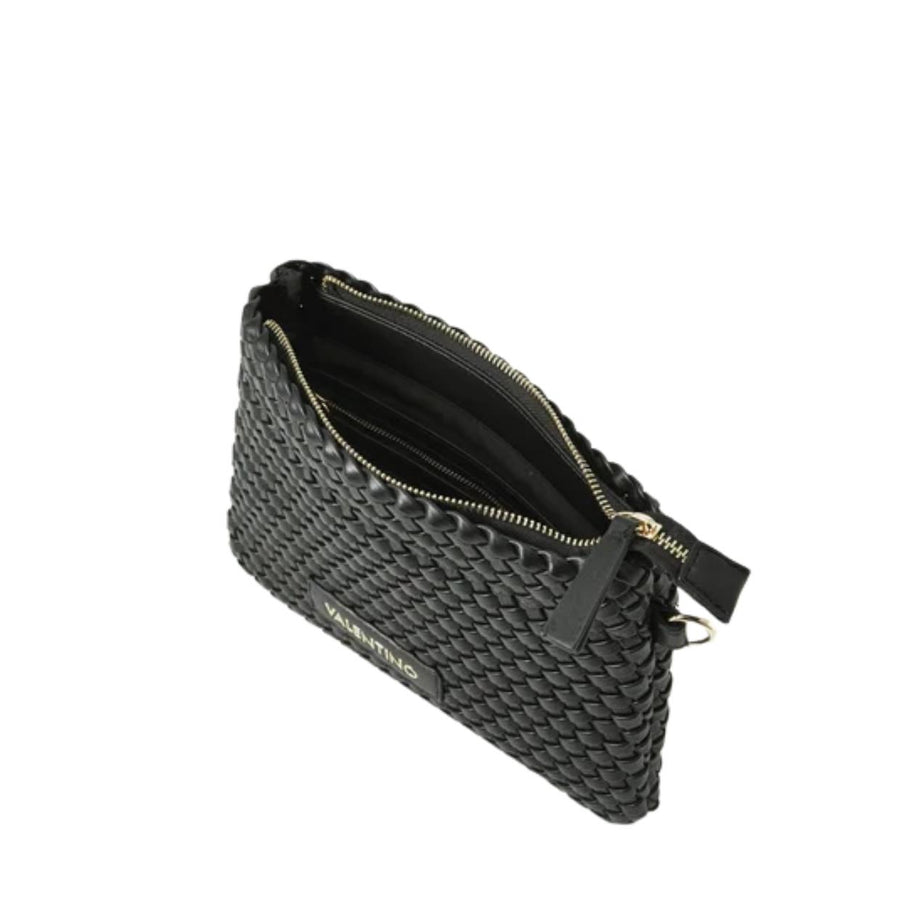 Valentino Bags Shantel Woven Black Clutch Crossbody Bag