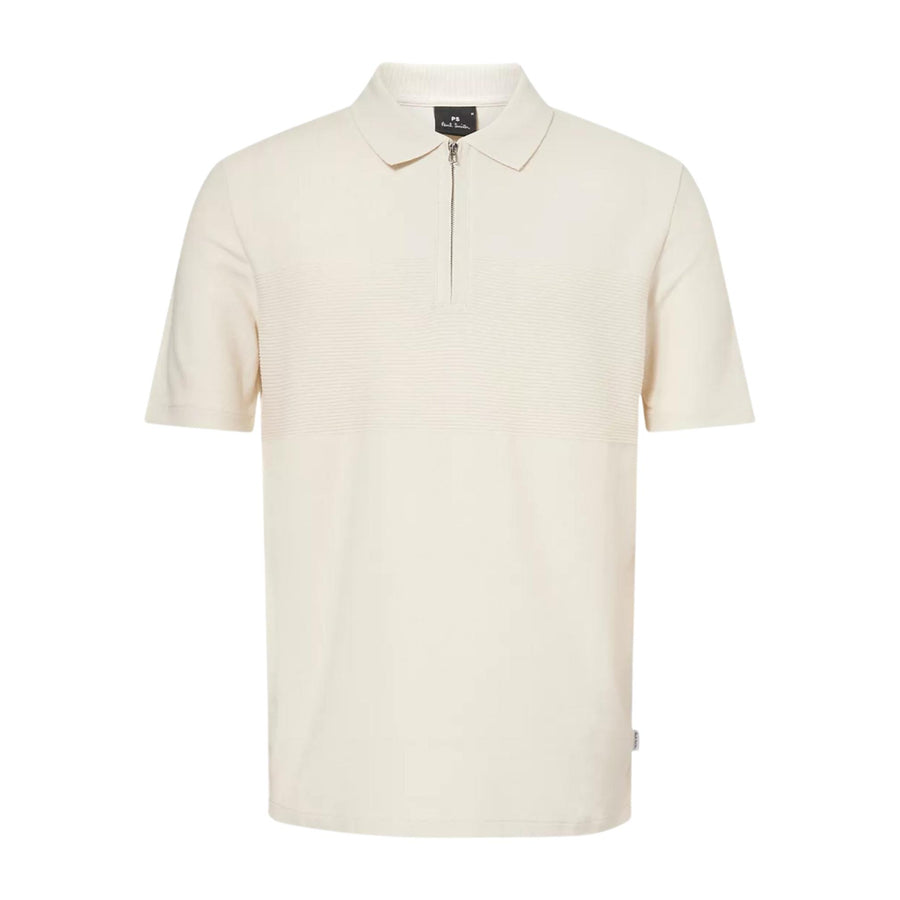 Paul Smith Textured Stripe Off White Polo Shirt
