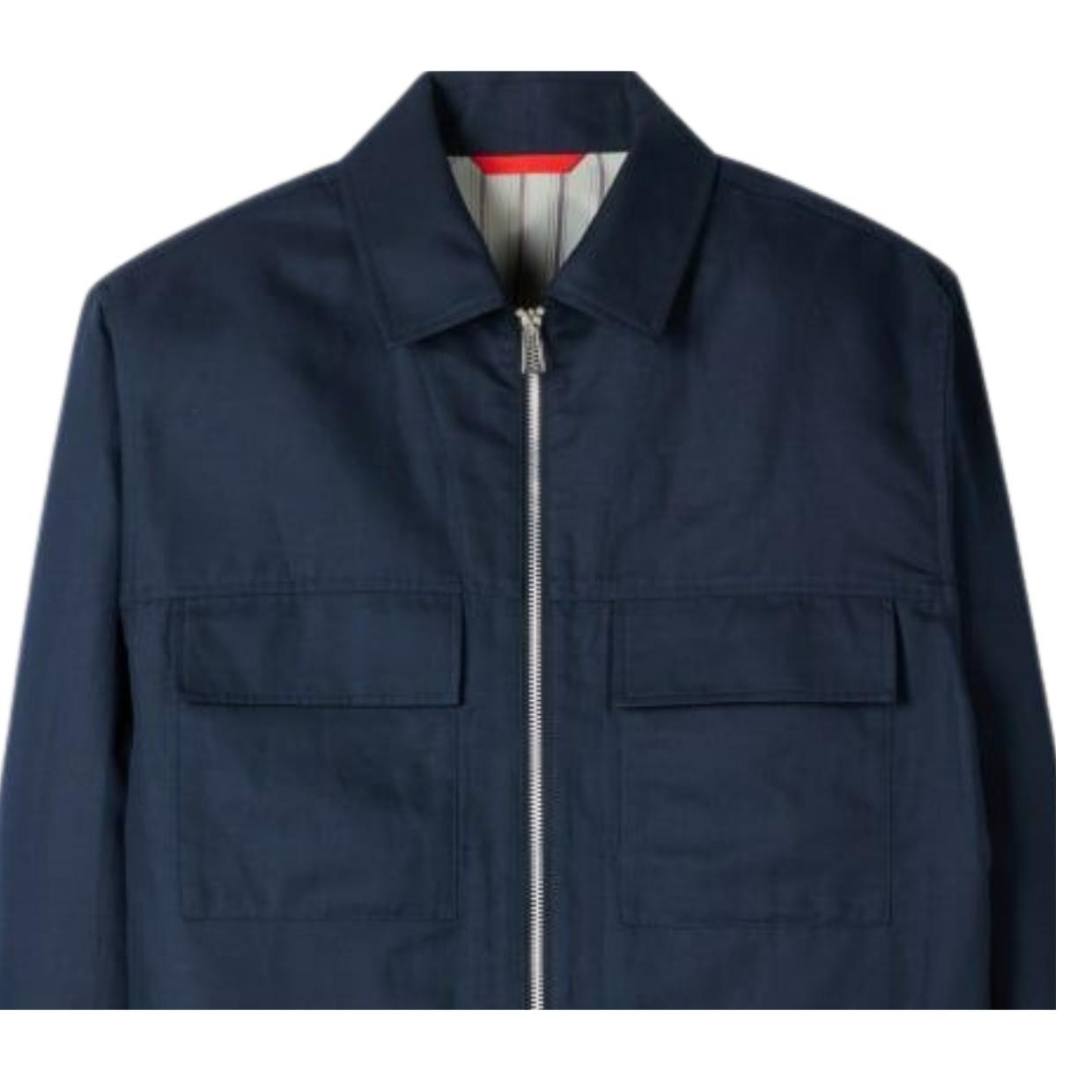Paul Smith Regular Fit Cotton Linen Navy Overshirt