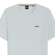BOSS Embroidered Logo Cotton-Blend Waffle Light Blue T-Shirt