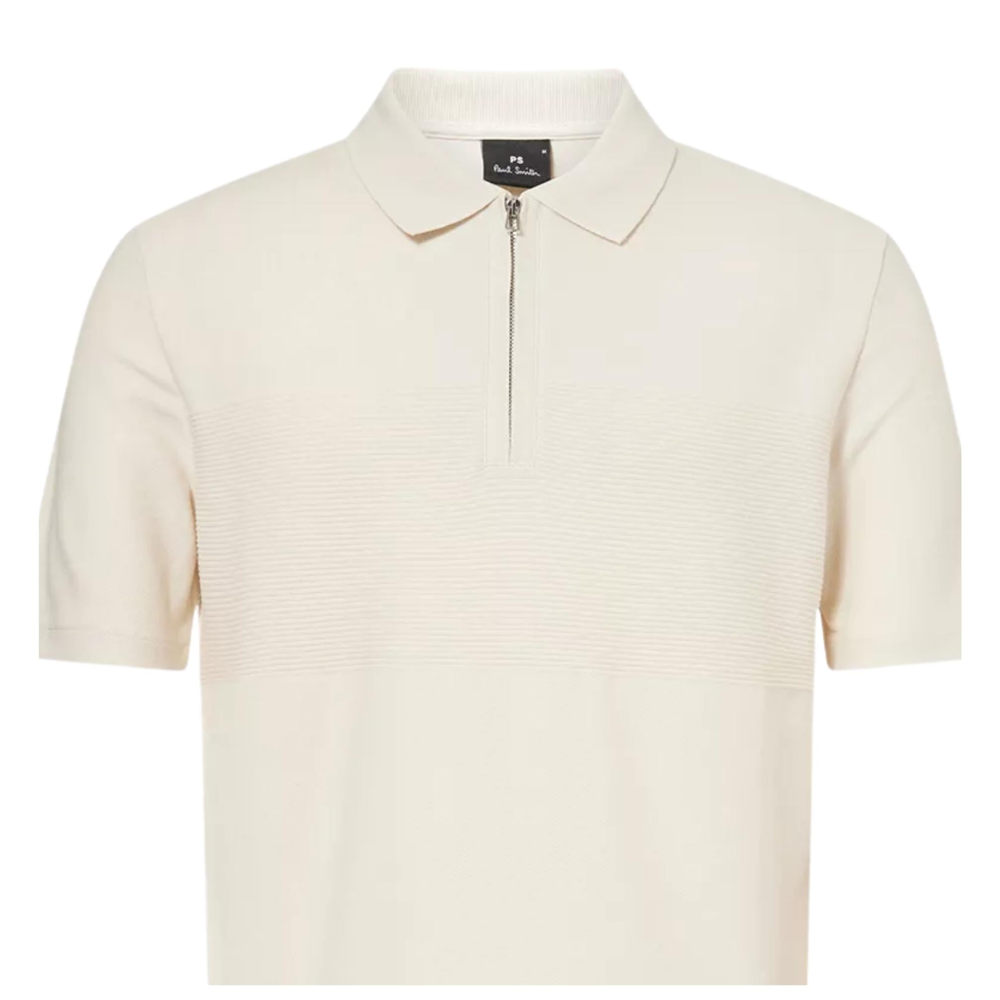 Paul Smith Textured Stripe Off White Polo Shirt
