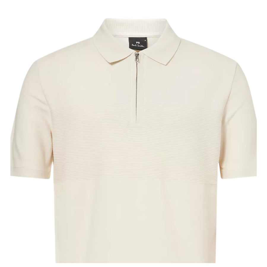 Paul Smith Textured Stripe Off White Polo Shirt