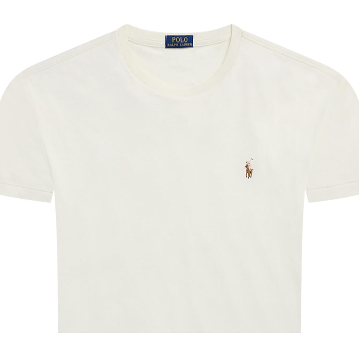 Polo Ralph Lauren Embroidered Logo Pale Cream T-Shirt