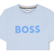 BOSS Kids Printed Logo Persian Blue T-Shirt