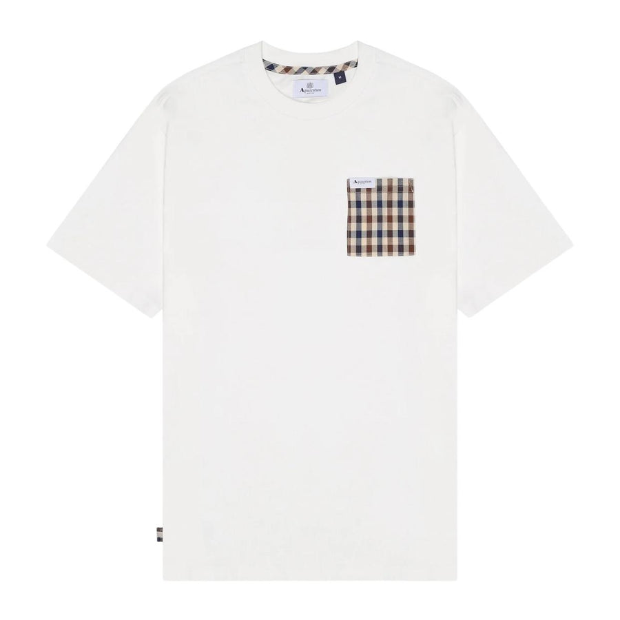 Aquascutum Active Iconic Pocket Old White T-Shirt