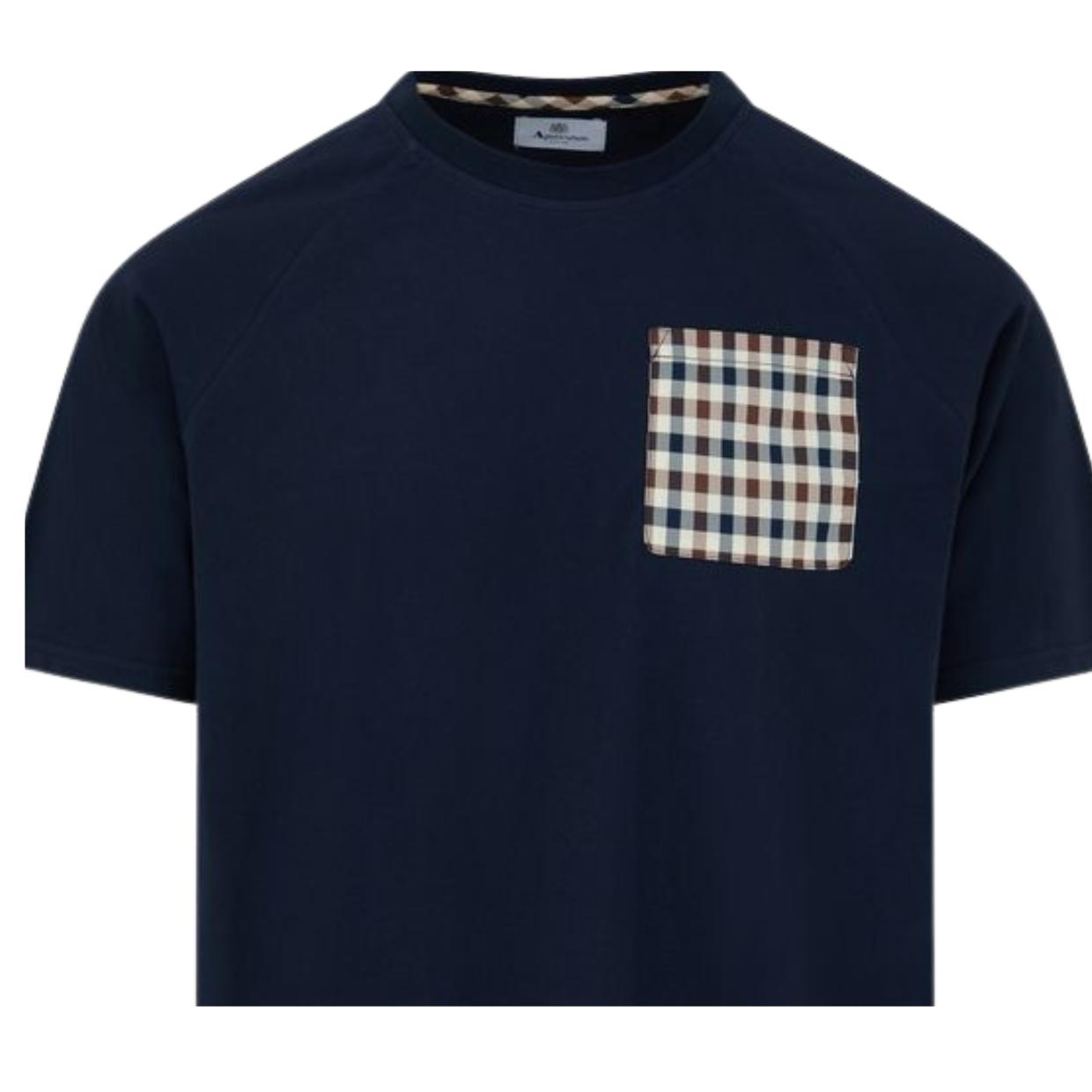 Aquascutum Active Raglan Pocket Navy T-Shirt
