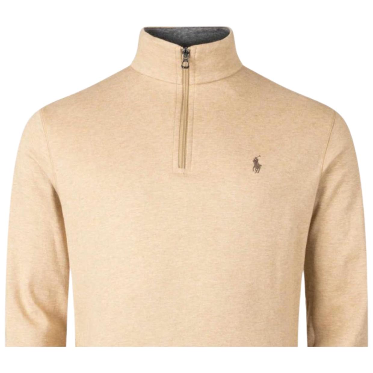 Polo Ralph Lauren Embroidered Half Zip Brown Sweatshirt