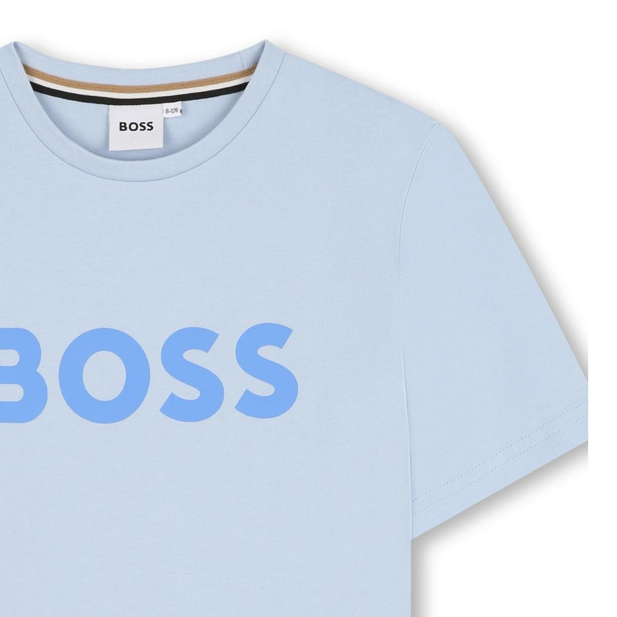 BOSS Kids Printed Logo Persian Blue T-Shirt