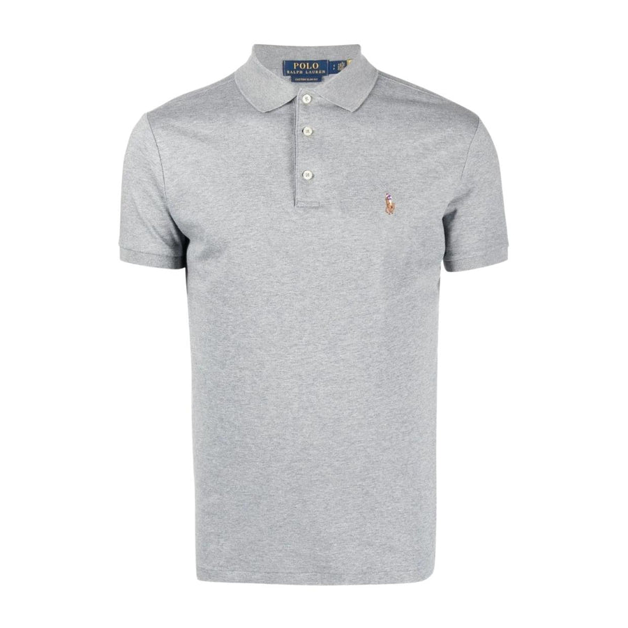 Polo Ralph Lauren Embroidered Logo Heather Grey Polo Shirt