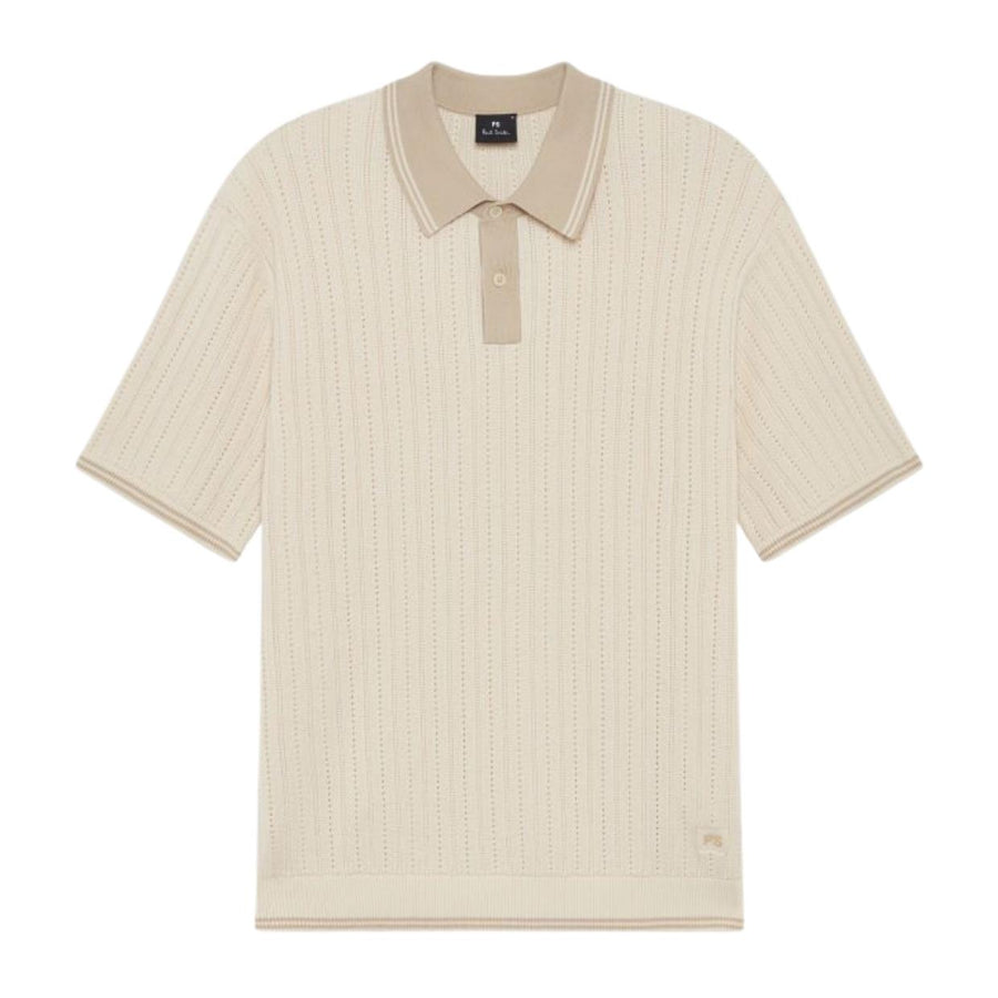 Paul Smith Regular Fit Short Sleeve Off-White Sweater Polo Shirt