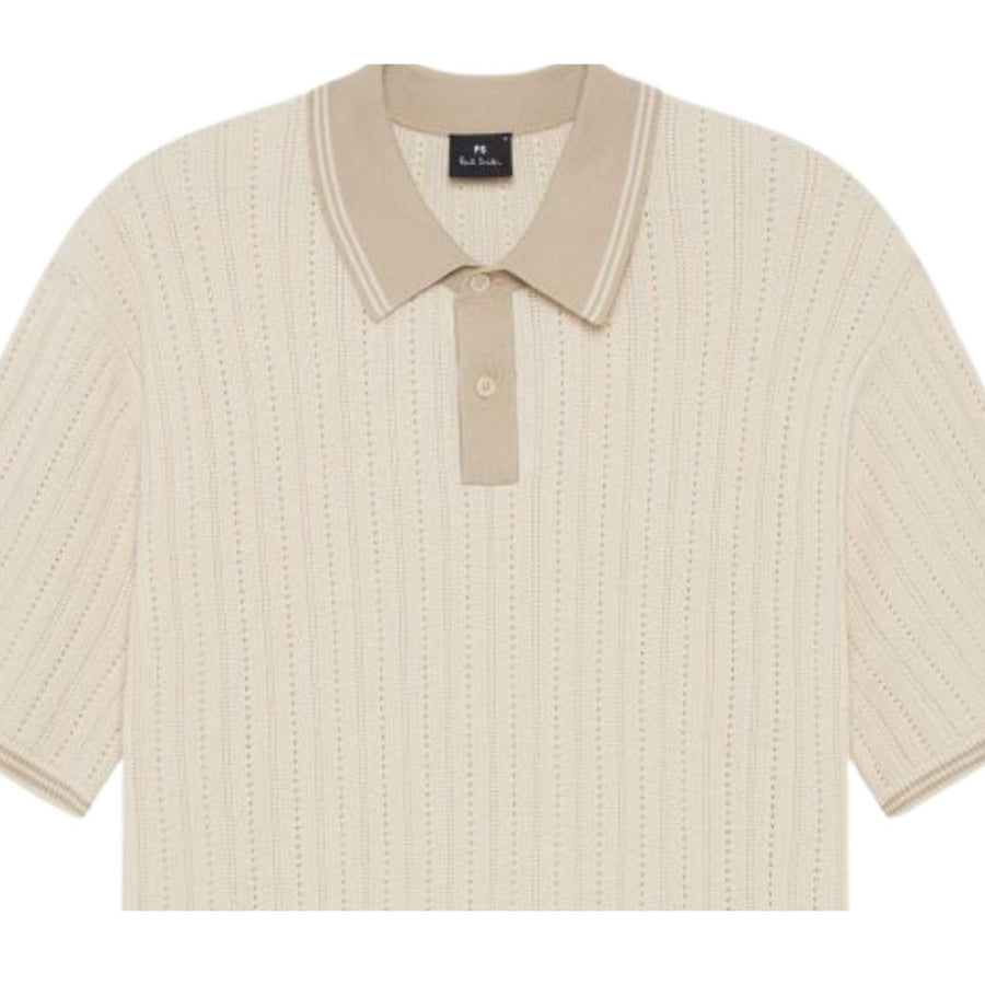 Paul Smith Regular Fit Short Sleeve Off-White Sweater Polo Shirt