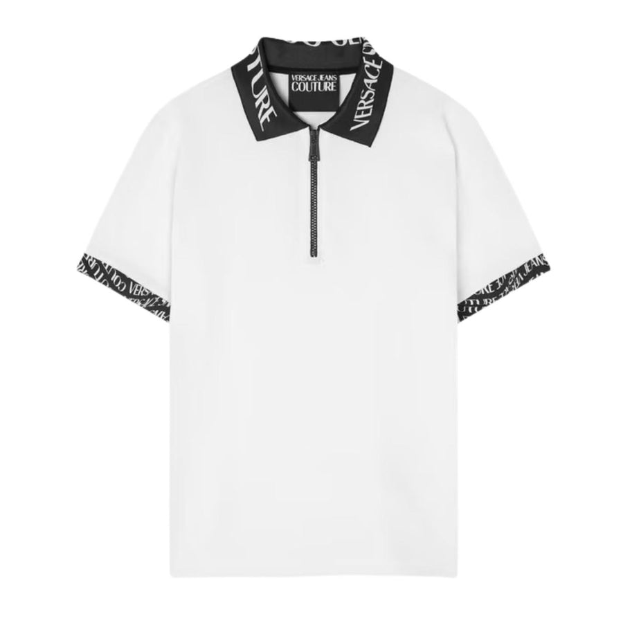 Versace Jeans Couture Logo Liquify Slim Fit White Polo Shirt