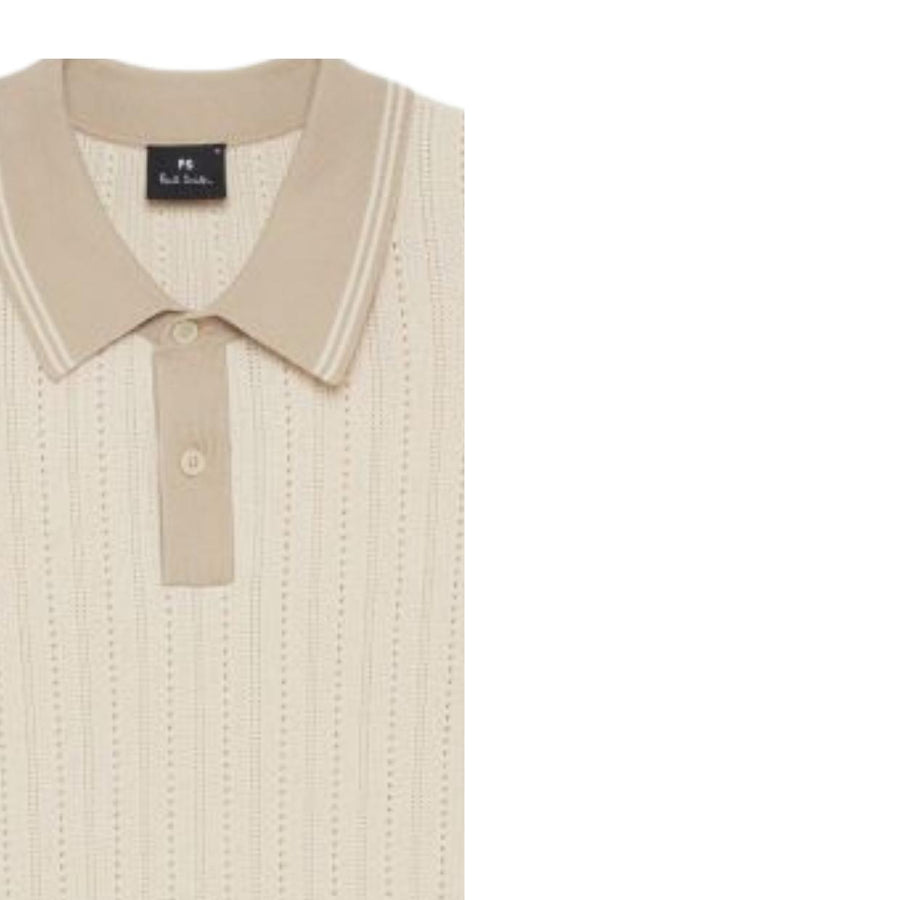 Paul Smith Regular Fit Short Sleeve Off-White Sweater Polo Shirt