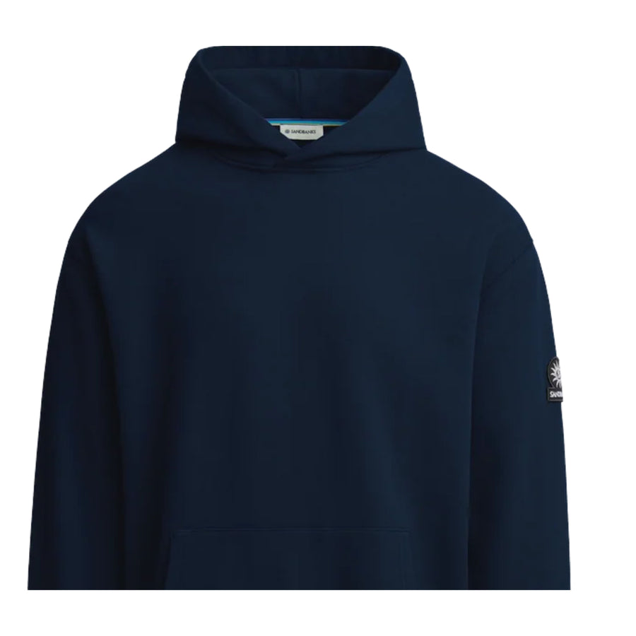 Sandbanks Badge Logo Relaxed Fit Navy Hoodie