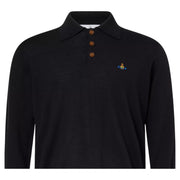 Vivienne Westwood Mark Long Sleeve Black Wool Polo Shirt