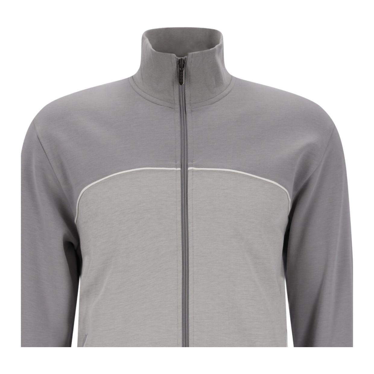 BOSS Contrast Pipping Grey Tracksuit Jacket
