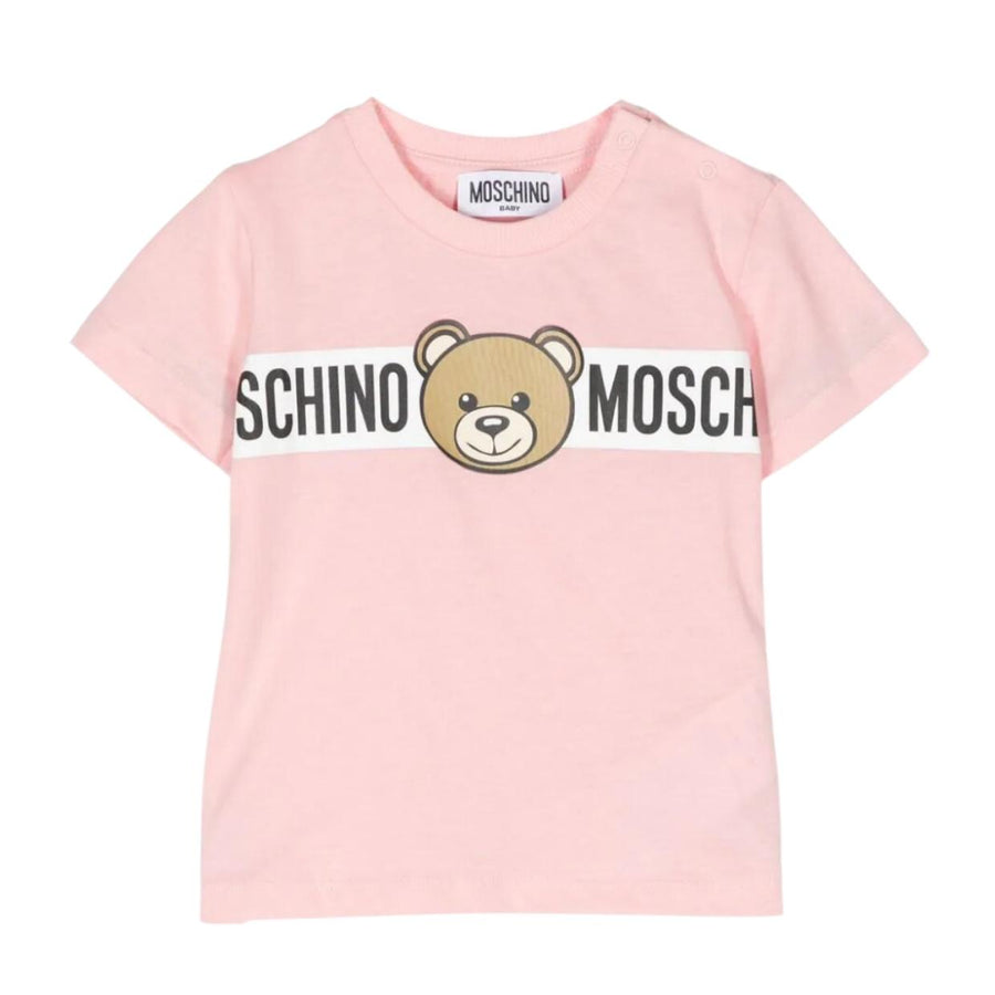 Moschino Baby Teddy Bear Print Pink T-Shirt