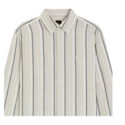 BOSS Regular Fit Linen Grey Stripes Shirt