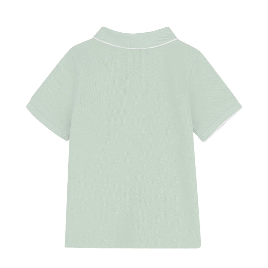 BOSS Kids Print Logo Sprout Green Cotton Pique Polo Shirt