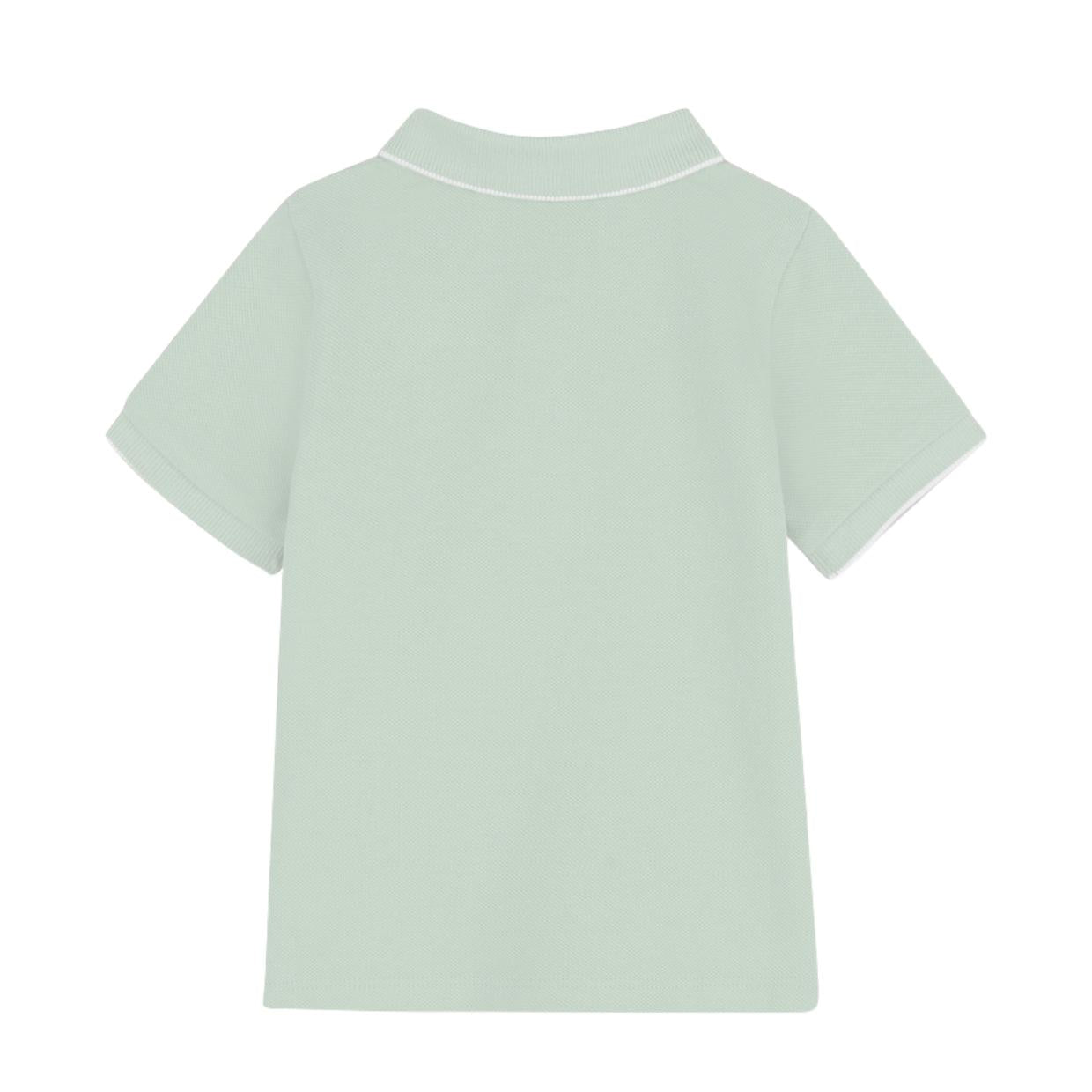 BOSS Baby Print Logo Sprout Green Cotton Pique Polo Shirt