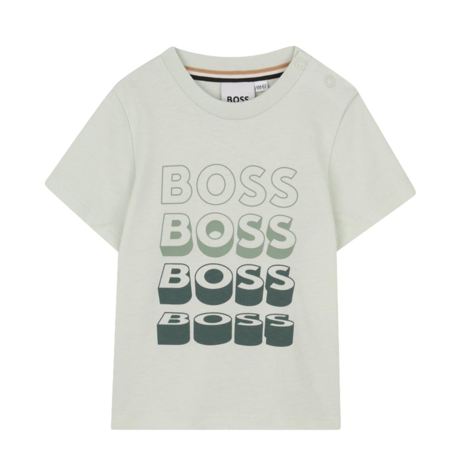 BOSS Baby Contrast Repeat Logo Sprout Green T-Shirt