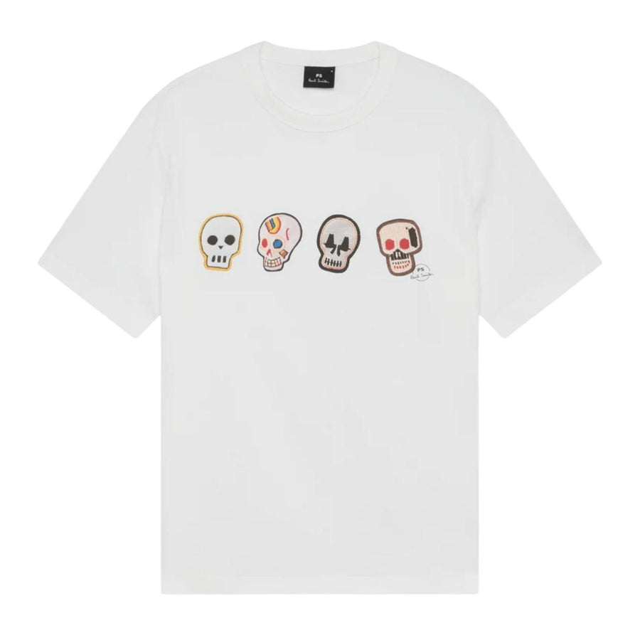 Paul Smith Casual Fit Skulls White T-Shirt