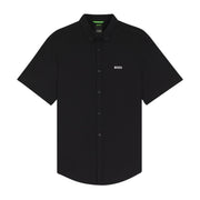 BOSS Motion Regular Fit Cotton Jersey Light Black Short Sleeve Shirt