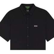 BOSS Motion Regular Fit Cotton Jersey Light Black Short Sleeve Shirt