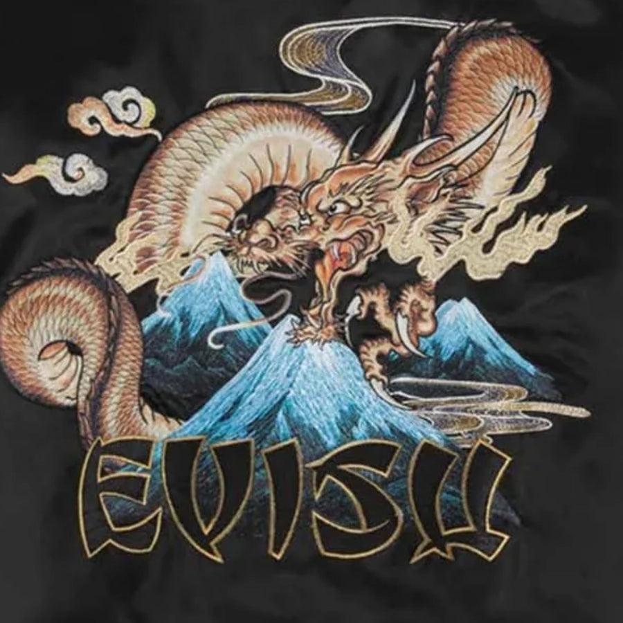 EVISU Flying Dragon Embroidery Souvenir Black Jacket