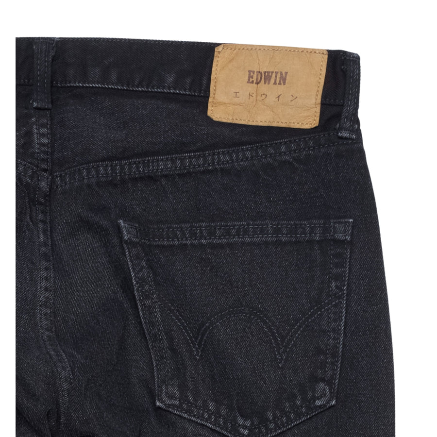 EDWIN Regular Tapered Black Deep Dark Used Denim Jeans