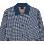 Paul Smith Regular Fit Cotton Blend Jacquard Blue Cardigan