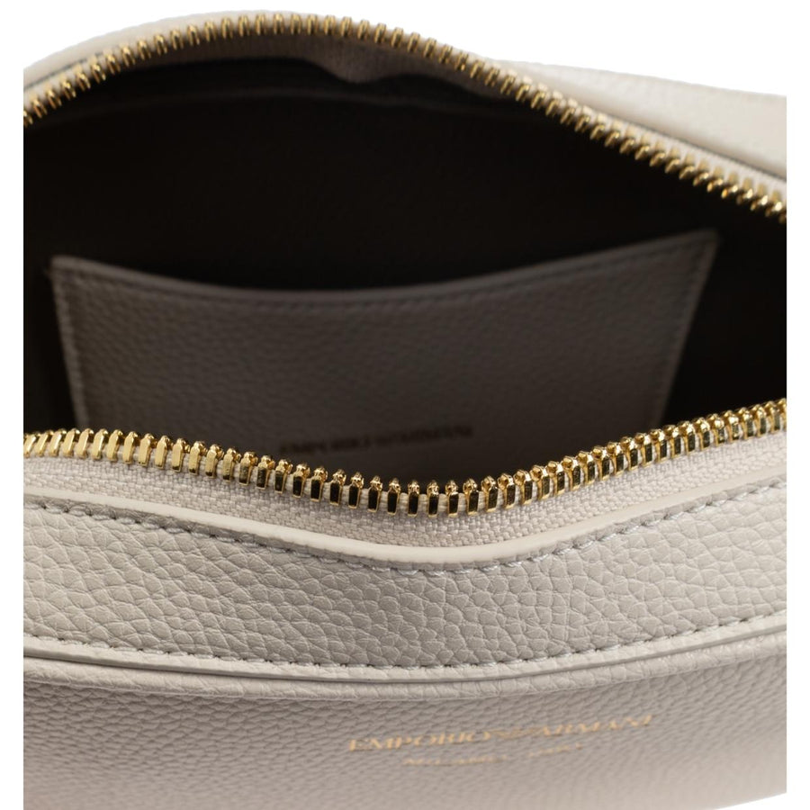 Emporio Armani Printed Logo Ecru Camera Bag