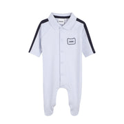 BOSS Baby Rubber Patch Logo Pale Blue Babygrow
