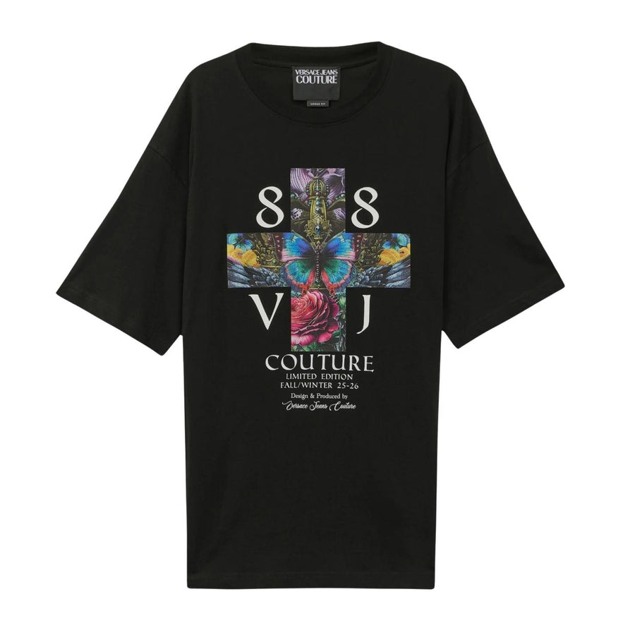 Versace Jeans Couture Printed Graphic Black T-Shirt