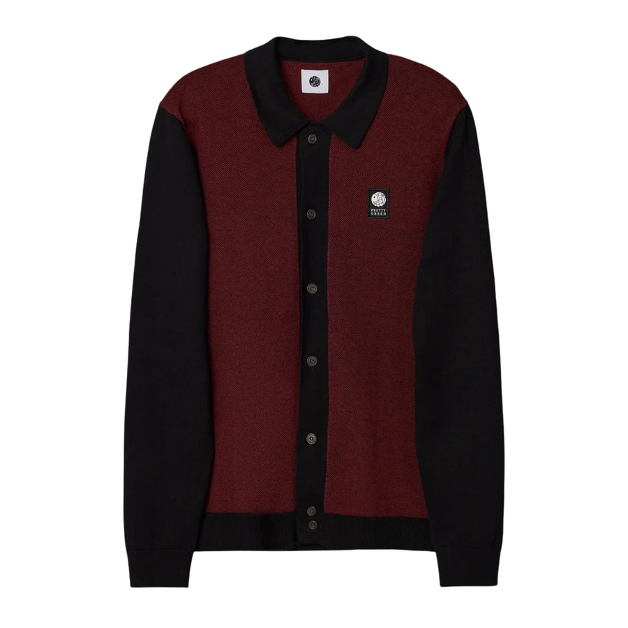 Pretty Green Roxy Long Sleeve Black Knit Shirt