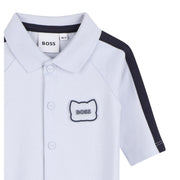 BOSS Baby Rubber Patch Logo Pale Blue Babygrow